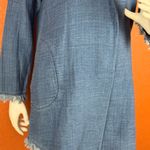 Soft Surroundings  Jacket Chambray Blazer Snap Fringe Hem & Sleeve Size L. B38 Photo 5