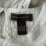 Bit & Bridle Shirt Womens Large Cream Babydoll Romantic Neutral Bohemian Peasant Photo 5