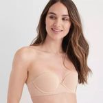 Aerie Summer Lace Strapless Convertible Bra Nude Beige 34B Photo 0