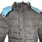 The Hideout Clothing Black/Light Blue Reversible Puffer Jacket Size Small Black Photo 1