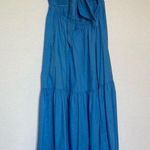 Abercrombie & Fitch Blue Bow Back Poplin Maxi Dress Size Medium Photo 1