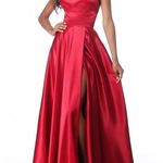 Long Evening Prom Dress Skirt Red Size M Photo 1
