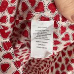 Talbots  Red Hearts Button Down Shirt Medium Long Sleeve Preppy Valentine's Mod Photo 5