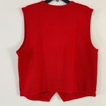 Alfred Dunner 🦋  Red Black Beaded Vest Large Holiday Formal Wool Blend Winter Photo 2