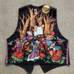 Vintage Halloween Teddy Bear Jack O Lantern Quilted Fall Vest Handmade SMALL? Black Photo 2
