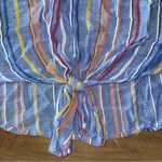 Blue Rain Boho Striped Multicolor 3/4 Sleeve Blouse Photo 4