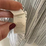 Ecru  100% Silk Black and White Striped Shirt Size L Photo 8