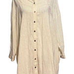 April Cornell Size XS S Stockholm Tunic Top Button Front Embroidered Cream Purple Photo 0
