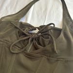 White Fox Boutique White Fox Olive Green Boutique Corset Halter Tank Top Photo 2