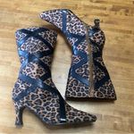 Annie Griffin Annie Leopard Print Heeled Boots with Black Straps Photo 0