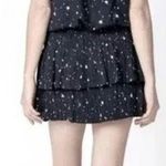 Current Air  Cara Black White Star Print Pleated Tiered Skirt Mini Tank Dress S Photo 1