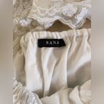 BANJUL  Off White Crop Top Bell Sleeves Sequins Lace🌺Large Photo 11