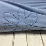 easel  Light Blue Wide Leg Sweatpants Elastic Waist Flower Patch Size Small Photo 10