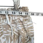 Cali 1850 Linen Beach Pants Womens M Tan White Leaf Smocked Pull On Coconut Girl Photo 7