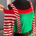Women’s Spadehill Christmas Festive Elf Costume Sweater Dress Green Red Size S Photo 1