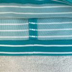 Talbots  Size 10 Striped Teal Turquoise Women's Midi Skirt Stretch Pockets A-Line Photo 3