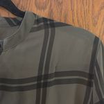 a.n.a Green plaid button down top Photo 4