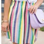 J.Crew Linen Cotton Multi Color Striped Pull On Skirt Photo 2
