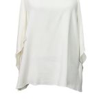 Theory  Womens Petteri Rosina Crepe Top White Cold Shoulder Size Small Photo 4