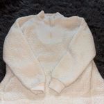 Aerie  Cream Fleece Sherpa Hoodie Small Oversized Photo 0