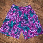 California Krush vintage coconutgirl tropical flower M high waist shorts Purple Size M Photo 0