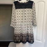 Signature Studio  Ivory Dress w Floral & Lace & Tassels 3/4 Sleeve Large Photo 1