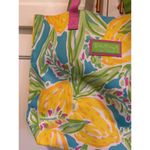 Lilly Pulitzer for Estee Lauder Lemon Print Tote Bag summer beach pink yellow Photo 2
