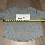 Nike  Gray & White Cropped T-Shirt - Size Medium Photo 4