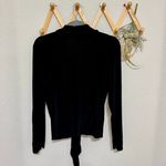 Chico's  Travelers Y2K 90s Black Button Down Tie Longsleeve Shirt Size 0 S Photo 1