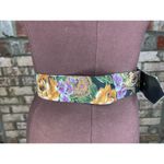 belt cloth covered floral 1980s purple green tan gold Photo 6