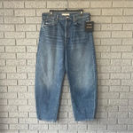 NWT Mother Superior The Curbside Ankle in Cowboys Don’t Cry Size 33 Barrel Leg Blue Photo 4