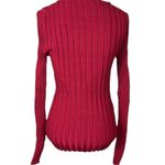 Cinq a Sept Pullover Ribbed Sweater Pomegranate Ruby Red Medium Cinq à Sept Photo 3