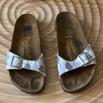 Birkenstock ‎ Papillio Madrid Purple and White Argyle Sandals Photo 0