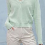 Brandy Melville  Leigh Mint Pastel Green V Neck Ribbed Sweater OS Photo 2