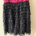 Betsey Johnson Betsy Johnson Cocktail Party Dress Velvet Silk Black Pink Belt Tie 8 Babydoll Photo 2
