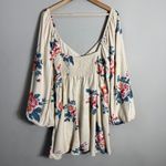 Free People Francesca Floral Print Mini Dress Women's Medium Warm Ivory Boho NWT Photo 10