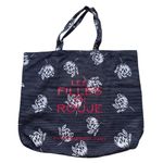 NWOT Rouje Large Black & White Cotton Graphic Logo Tote Bag Blue Photo 1