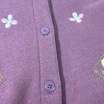 BAXTER & WELLS LARGE EMBROIDERED FLORAL CARDIGAN COTTAGECORE LAVENDER PREOWNED Purple Photo 7
