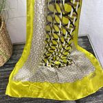 Carlisle  100% Silk Yellow Black Print Rectangular Women's Scarve Scarf Photo 3
