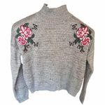 Cloud Chaser Gray Embroidered Sweater Size Medium Photo 2