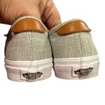 Vans CANVAS GRAY BLUE WHITE Women's SKATE LEATHER TRIM Sneakers 9 Photo 2