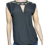 Oasis NWT 8 Gray Rhinestone Embellished Neck Shoulder Surplice Sleeveless Top Photo 0