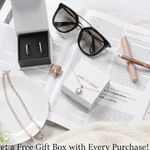 Cate & Chloe Bianca 18k Rose Gold Plated Crystal Silver Hoop Earrings Pink Photo 2