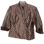 Kathy Roberts Bronze Brown Polka Dot Cocktail Jacket Womens Size 16 Photo 0