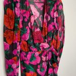 The Kooples  Dolce Vite Floral Mini Pink Longsleeve Dress Womens 100% Silk Size 0 Photo 3