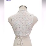 LA PORTE DENISE LAPEL TOP FLORAL LATTICE PRINT
Size Small NWT Pink Photo 3