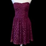 Guess LA size 8 strapless sheer lined purple dress with full skirt EUC Purple Photo 1