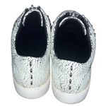 Frye Women's Lena Rebel Leather Zip White Crackled Low Top Sneaker Size 10M Photo 2