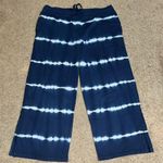 J. Jill Pure Jill Tie Dye French Terry Drawstring Pants l Dusty Indigo Navy XL Blue Photo 0