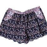 Heart soul blue floral scalloped casual leisure sleep shorts women's size small Photo 0